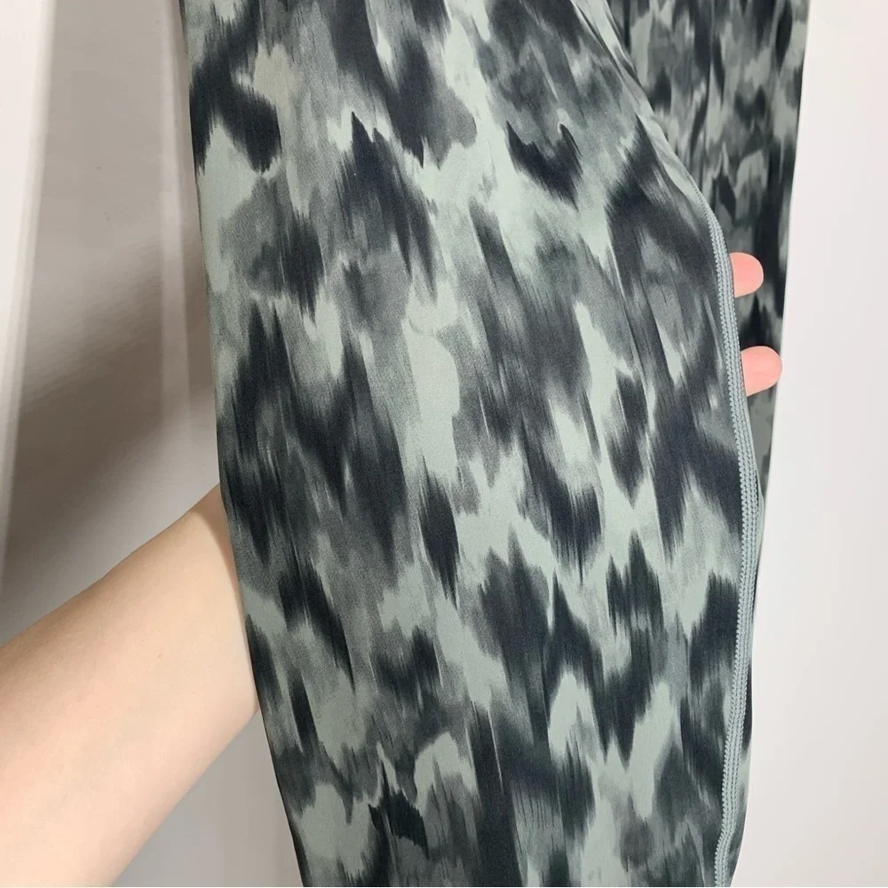 NWT Varley Luna High Rise Black Gray Leggings in Aztec Animal Print XL